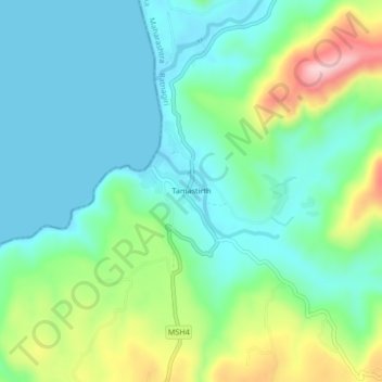 Topografische Karte Tamastirth, Höhe, Relief