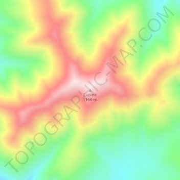 Topografische Karte Lupine, Höhe, Relief