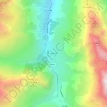 Topografische Karte Bonnenuit, Höhe, Relief