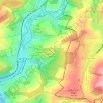 Topografische Karte Ritzenberg, Höhe, Relief