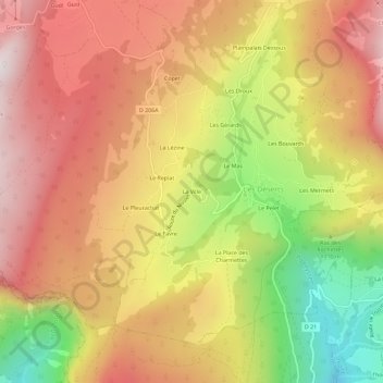 Topografische Karte La Ville, Höhe, Relief