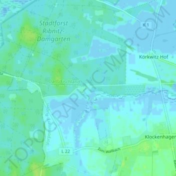 Topografische Karte Neuheide, Höhe, Relief