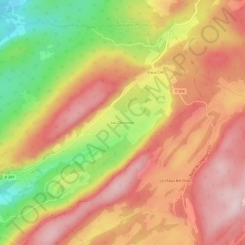 Topografische Karte Les Cernoises, Höhe, Relief