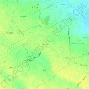 Topografische Karte El Touta, Höhe, Relief
