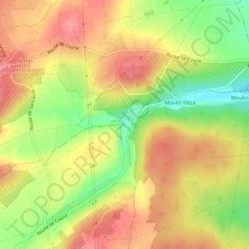 Topografische Karte Moulin de Ville, Höhe, Relief