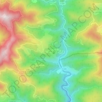 Topografische Karte La Roche, Höhe, Relief