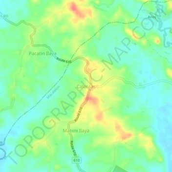 Topografische Karte Calantas, Höhe, Relief