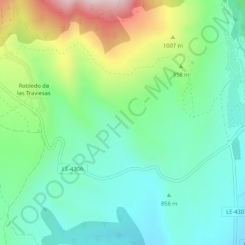 Topografische Karte Juan Alveiro, Höhe, Relief