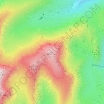 Topografische Karte Wetherlam, Höhe, Relief