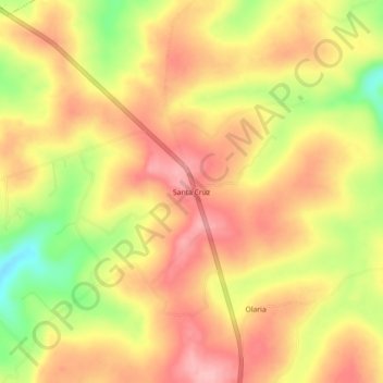 Topografische Karte Santa Cruz, Höhe, Relief