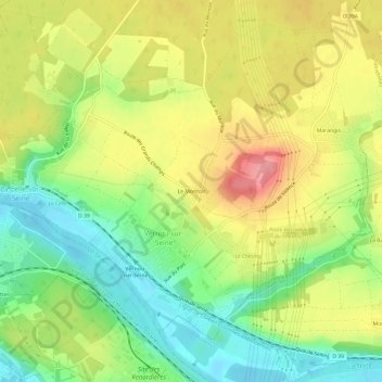 Topografische Karte Le Montoir, Höhe, Relief