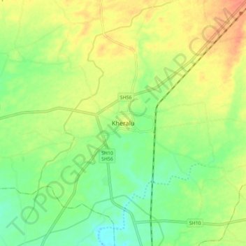 Topografische Karte Kheralu, Höhe, Relief