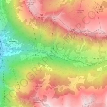 Topografische Karte Hüseren, Höhe, Relief