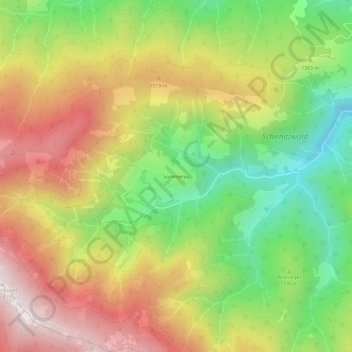 Topografische Karte Sommerau, Höhe, Relief