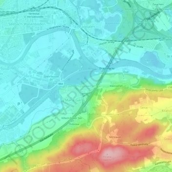 Topografische Karte Prossowitsch, Höhe, Relief
