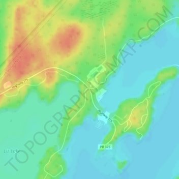 Topografische Karte Paint Lake, Höhe, Relief