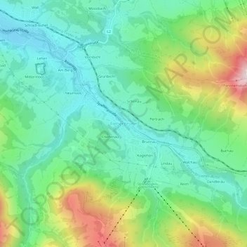 Topografische Karte Fieberbrunn, Höhe, Relief