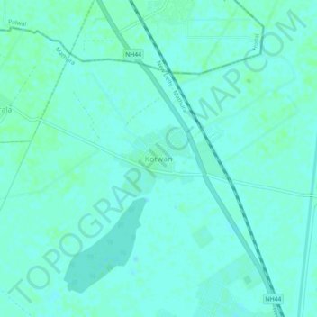 Topografische Karte Kotwan, Höhe, Relief