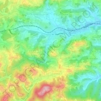 Topografische Karte Weinberg, Höhe, Relief
