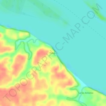 Topografische Karte Tiririca, Höhe, Relief