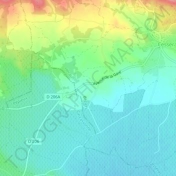 Topografische Karte La Cayla, Höhe, Relief
