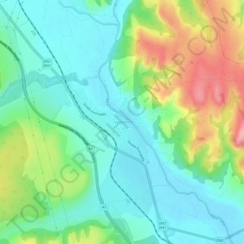 Topografische Karte Westen, Höhe, Relief