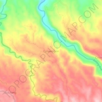 Topografische Karte Colawingon, Höhe, Relief