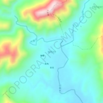 Topografische Karte 坡稔村, Höhe, Relief