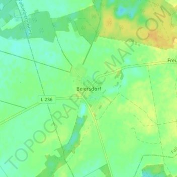 Topografische Karte Beiersdorf, Höhe, Relief