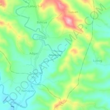 Topografische Karte Sitio Durog, Höhe, Relief
