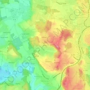 Topografische Karte Neuling, Höhe, Relief