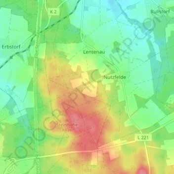 Topografische Karte Neu Lentenau, Höhe, Relief