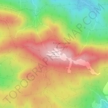 Topografische Karte Rossmoos, Höhe, Relief