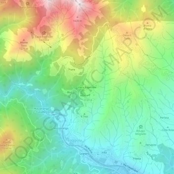 Topografische Karte Viera Superiore, Höhe, Relief