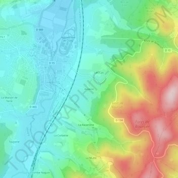 Topografische Karte Argerot, Höhe, Relief