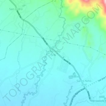 Topografische Karte Santo Niño 3rd, Höhe, Relief