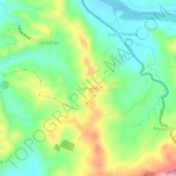 Topografische Karte Sam-ang, Höhe, Relief