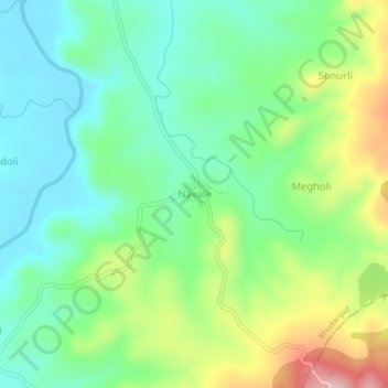 Topografische Karte Navale, Höhe, Relief