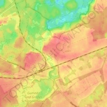 Topografische Karte Dahmsdorf, Höhe, Relief