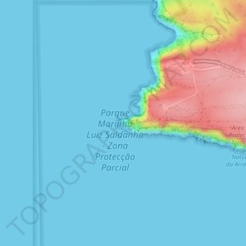 Topografische Karte Cabo Espichel, Höhe, Relief