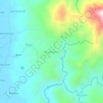 Topografische Karte Magsaysay, Höhe, Relief