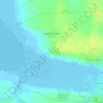 Topografische Karte Voßberg, Höhe, Relief