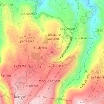 Topografische Karte La Montañeta, Höhe, Relief