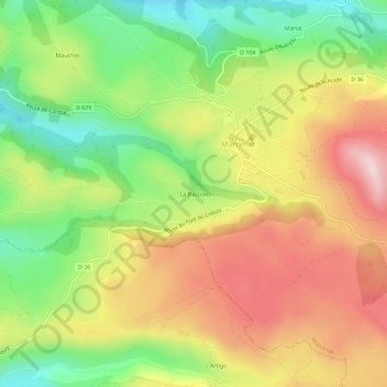 Topografische Karte La Bastide, Höhe, Relief