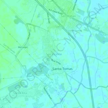Topografische Karte San Vicente, Höhe, Relief