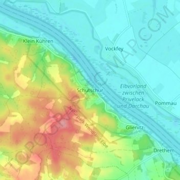 Topografische Karte Schutschur, Höhe, Relief