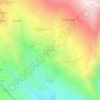 Topografische Karte Alaypampa, Höhe, Relief
