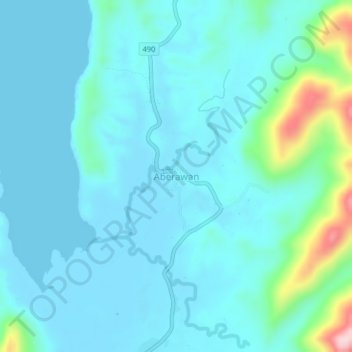 Topografische Karte Aberawan, Höhe, Relief