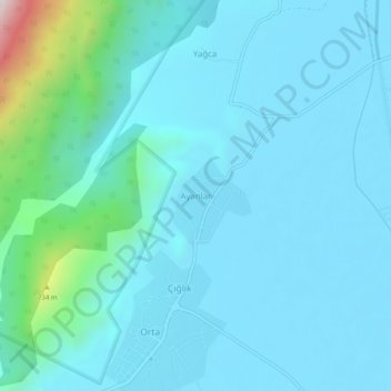 Topografische Karte Ayanlar, Höhe, Relief