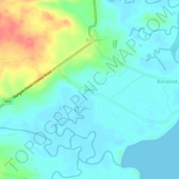 Topografische Karte Sasa, Höhe, Relief